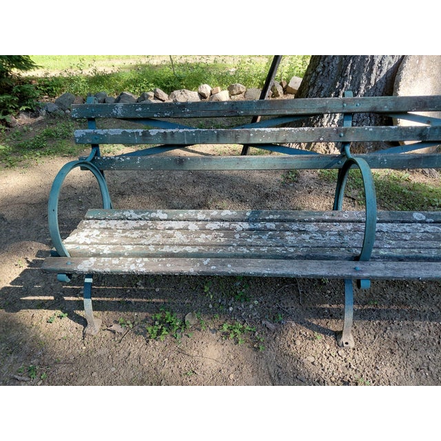 Blue 1940s World's Fair Central Park Bench by Kenneth Lynch and Sons For Sale - Image 8 of 14
