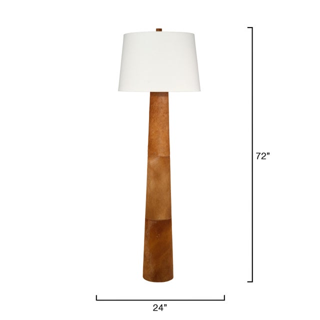 Contemporary Robertson Floor Lamp, Saddle Brown Hide For Sale - Image 3 of 5