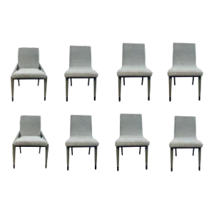 Caracole Modern Gray Dining Chairs Set of Eight