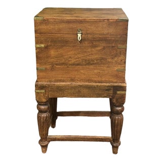 Nautical Teak Bottle Chest on a Stand For Sale