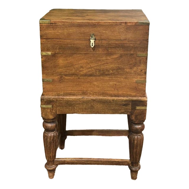 Nautical Teak Bottle Chest on a Stand For Sale