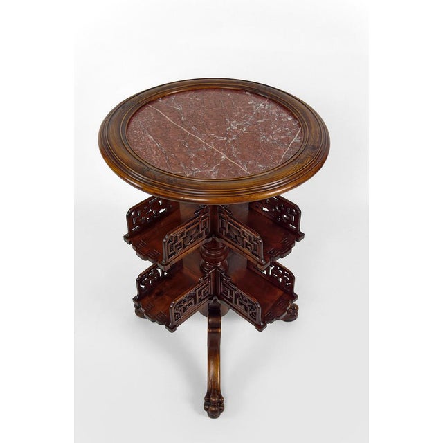 Japanese Bookcase Pedestal Table attributed to Gabriel Viardot, France, 1880s For Sale - Image 11 of 17