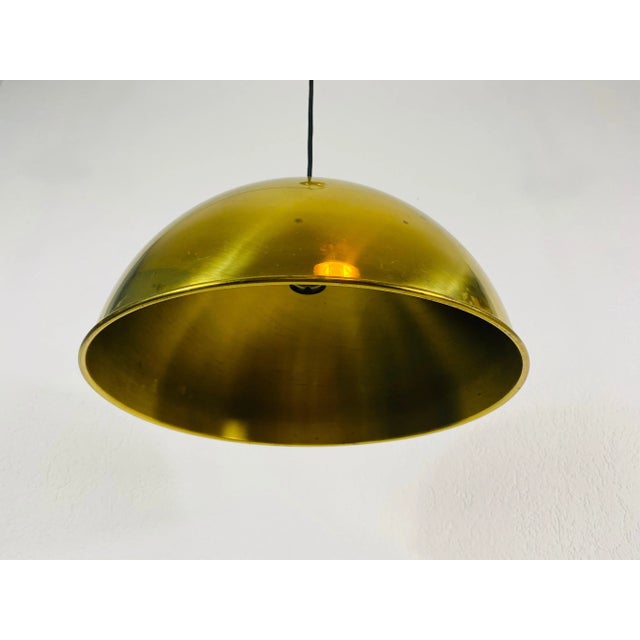 Polished Brass Pendant Lamp by Florian Schulz, 1970s, Germany For Sale - Image 9 of 10