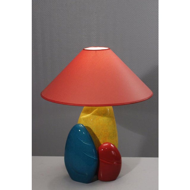 Large Pebble Ceramic Table Lamp by François Chatain, France, 1990s For Sale - Image 4 of 14