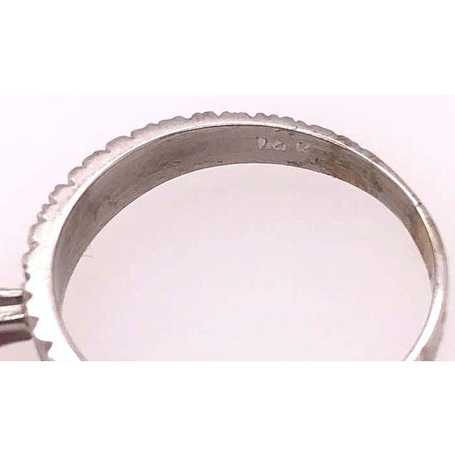 Modern 14 Karat White Gold Engagement Ring 0.50 Total Diamond Weight For Sale - Image 3 of 9