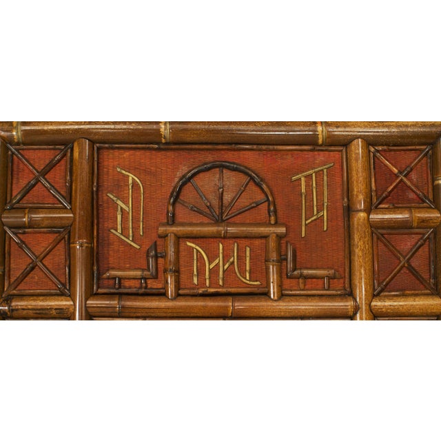 19th Century English Victorian Bamboo and Rush Wall Mirror Chairish