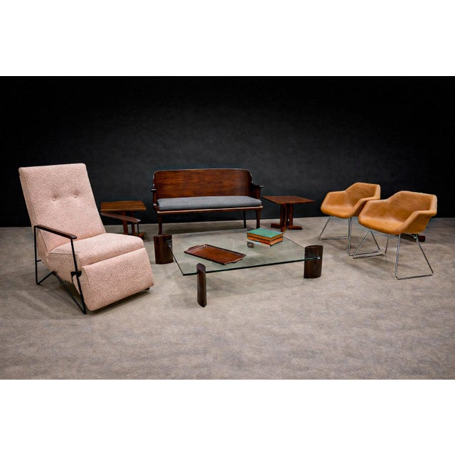 Produced during the 1960s–1970s, this pair of armchairs reflects a moment of international exchange within Brazilian...