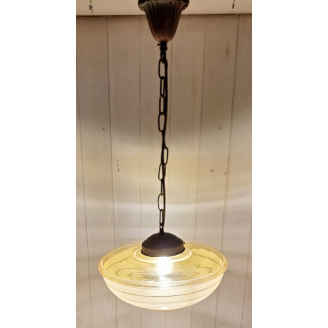 German Art Deco Hanging Lamp, 1930s For Sale - Image 4 of 8