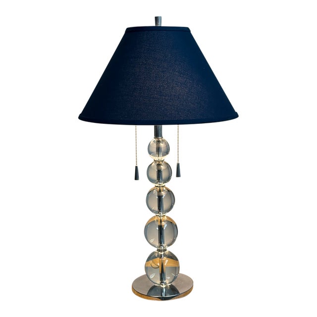 Modern Stacked Glass Orb Table Lamp For Sale