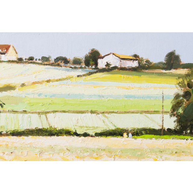 1970s Gérard Passet Route Dans Le Champs Signed Impressionist Oil Painting on Canvas For Sale - Image 5 of 6