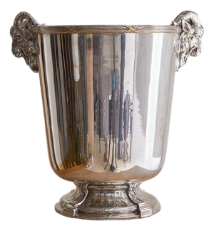 French Silver-Plated Ram Handle Champagne Bucket, 1960s