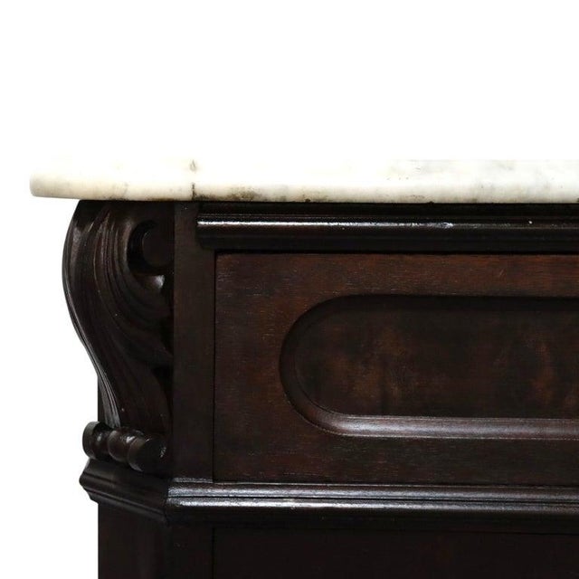 Wood Renaissance Revival Carved Walnut Marble Top Sideboard With Grape Clusters C1890 For Sale - Image 7 of 13