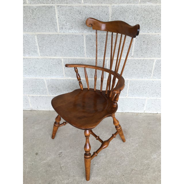 Nichols & Stone Old Pine Finish Solid Maple Windsor Brace Back Arm