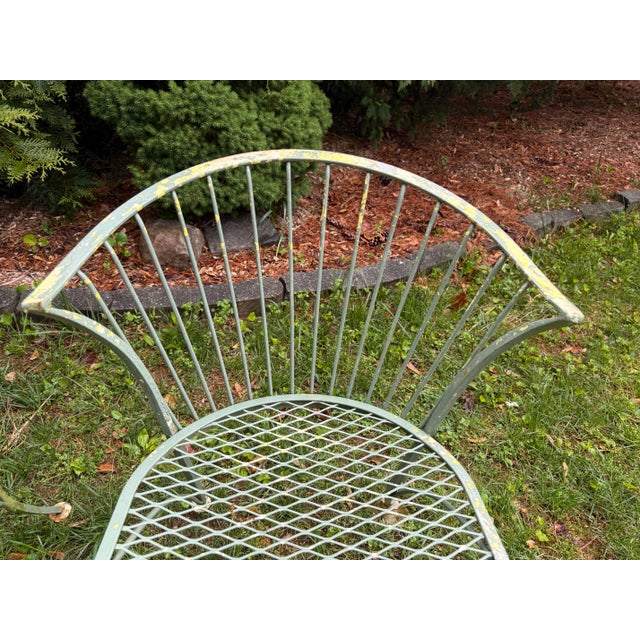 Mid-Century Modern 1950s Woodard Pinecrest Wrought Iron Patio Dining Chairs - Set of 4, Attrbiuted For Sale - Image 3 of 11