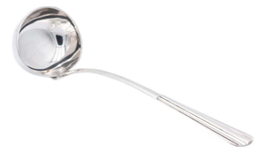 Smooth Silver Soup Ladle with Reliefs