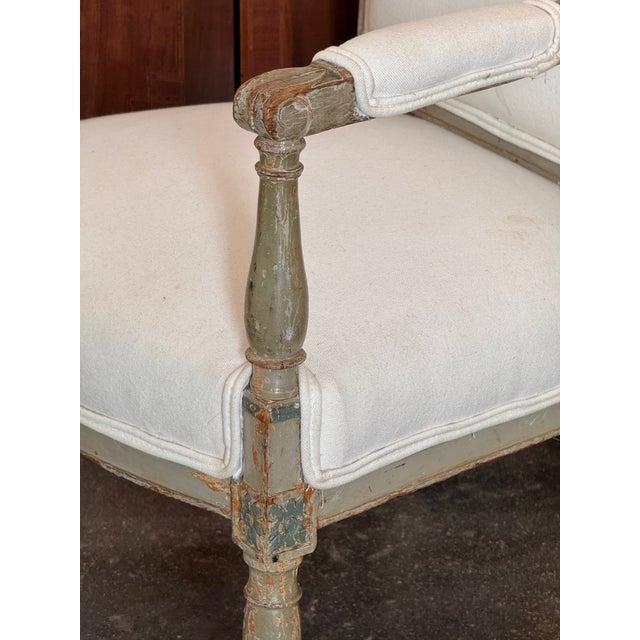 Gray Pair of 19th Century Painted Directoire Armchairs For Sale - Image 8 of 10