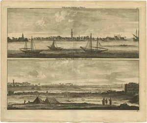 C. De Bruijn, Panoramic Views of the Nile, Egypt, 1700, Print