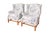 A pair of Chippendale style scrolled wingback chairs by Ethan Allen. Sculptural wings meet outward rolled arms that frame...