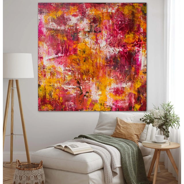 Burgundy "Don't Look Back" Original Abstract Painting by Lisa Finlayson For Sale - Image 8 of 10