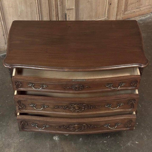 Pair Antique French Louis XV Walnut Commodes ~ Chests of Drawers For Sale - Image 16 of 17