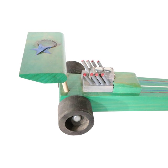 Mid 20th Century Vintage Stylized Pinewood Derby Drag Race Model Car Made in Maine State Prison For Sale - Image 5 of 14