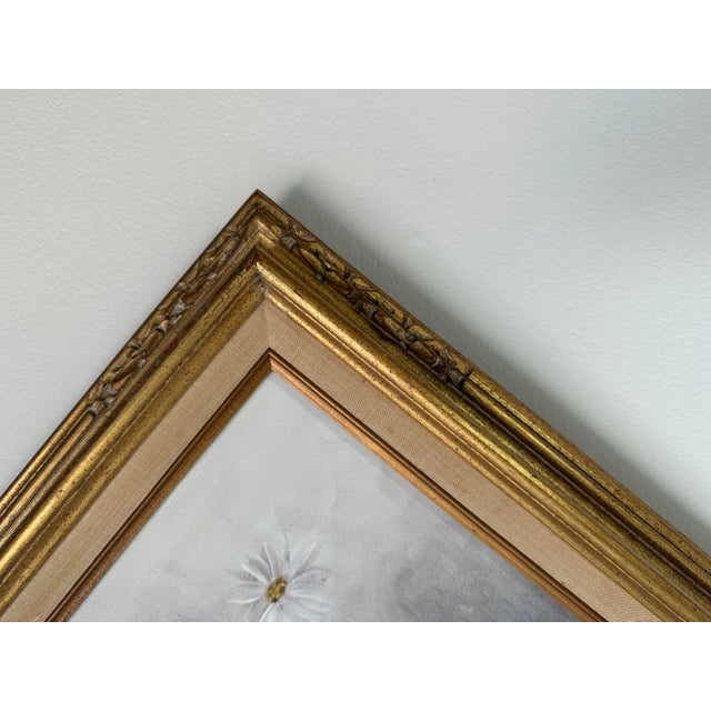 1981 Donna Kasten Still Life Daisies & Brass Pitcher Oil on Canvas Painting, Framed For Sale - Image 11 of 12