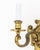 French Neoclassical Style Bronze Two-Branch Wall Sconce, with shield form back-plate and scroll arms. 10.5" H x 13.5" W x...