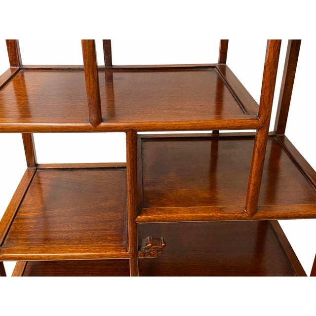 Chinese Light Brown Hauli Rectangular Small Curio Display Stand For Sale In San Francisco - Image 6 of 7