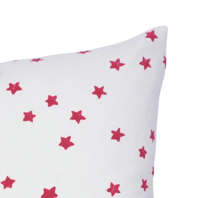 Contemporary Handmade Star Print Cotton Halloween Cushion Cover for Festive Home Décor- Size 16x16 For Sale - Image 3 of 6