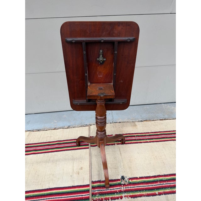 Victorian A Antique English Victorian Mahogany Tilt Top Candle Stand, Circa 1850's For Sale - Image 3 of 12