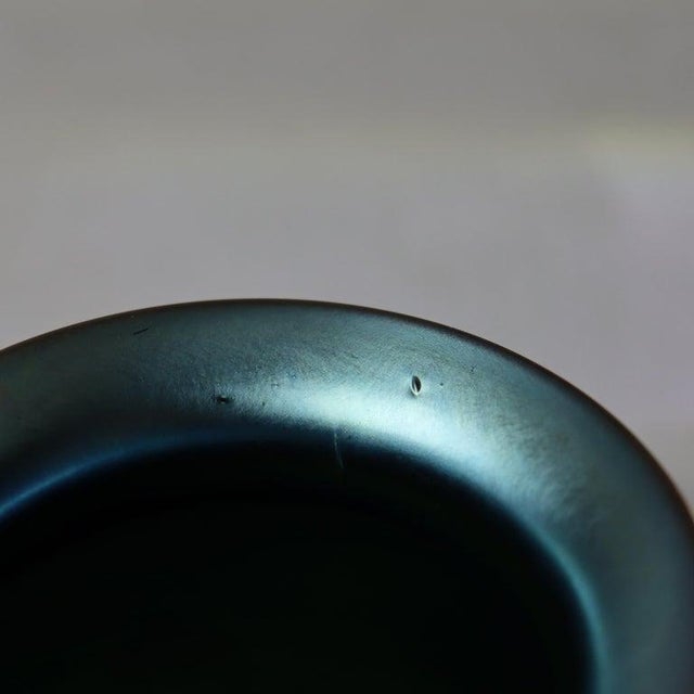 Glass Antique Steuben Blue Aurene Art Glass Vase Signed C1920 For Sale - Image 7 of 10