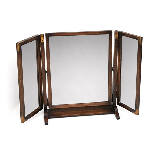 Vintage Military Campaign Style Vanity Mirror, 1930 For Sale - Image 9 of 9