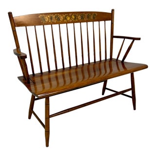 Mid 20th Century Hitchcock Maple Bench For Sale