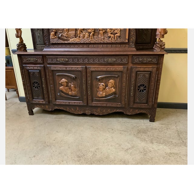 Vintage Monumental Credenza, 1945 For Sale - Image 10 of 11