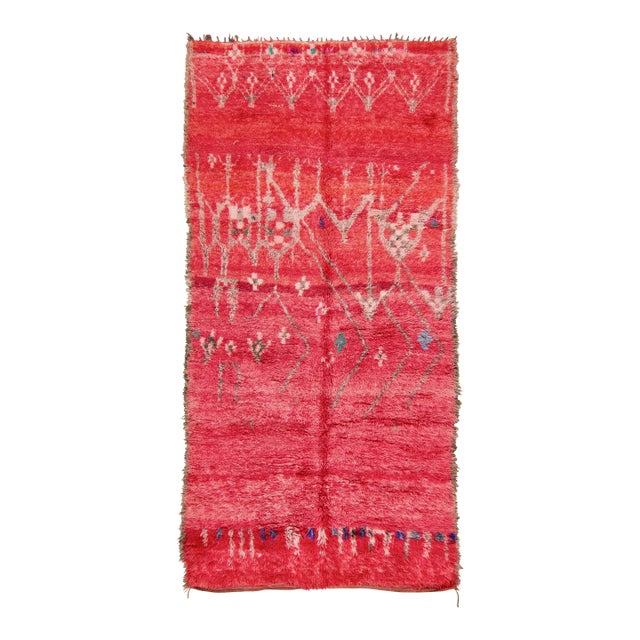 Vintage Moroccan Berber Wool Runner With Tribal Design by Rug & Kilim, 1950-1959 For Sale