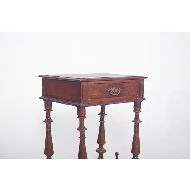 English Victorian Sewing Table with Drawer, 1890s For Sale - Image 5 of 8