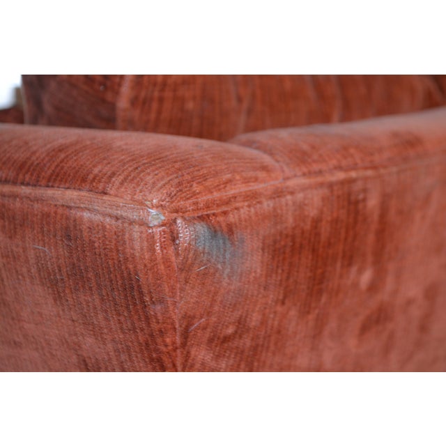 Vintage Mid Century Hickory Tavern / Lane Burnt Orange Upholstered Loveseat Sofa For Sale - Image 11 of 17