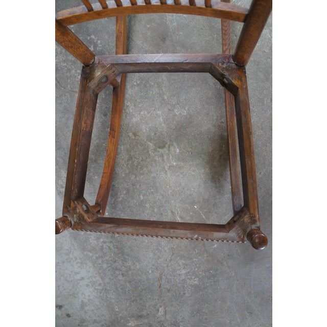 Antique Victorian Aesthetic Movement e.w. Godwin-Style Oak Rocking Chair Rocker For Sale - Image 11 of 13