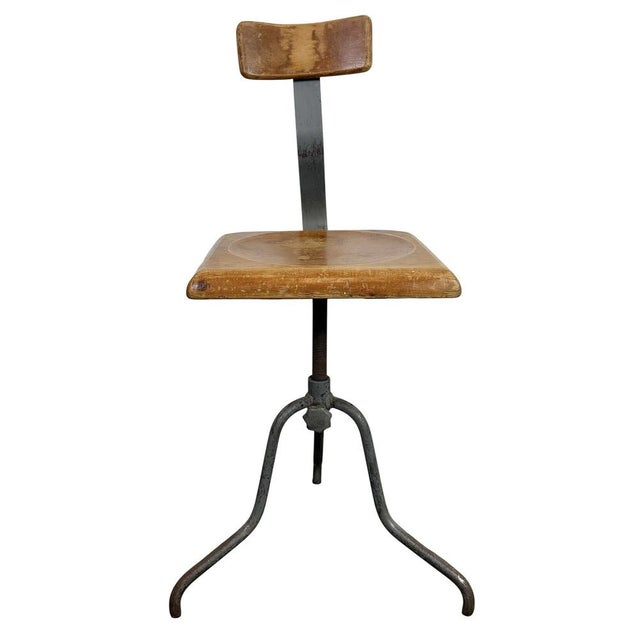 Industrial Factory Swivel Chair, 1950s For Sale - Image 17 of 17