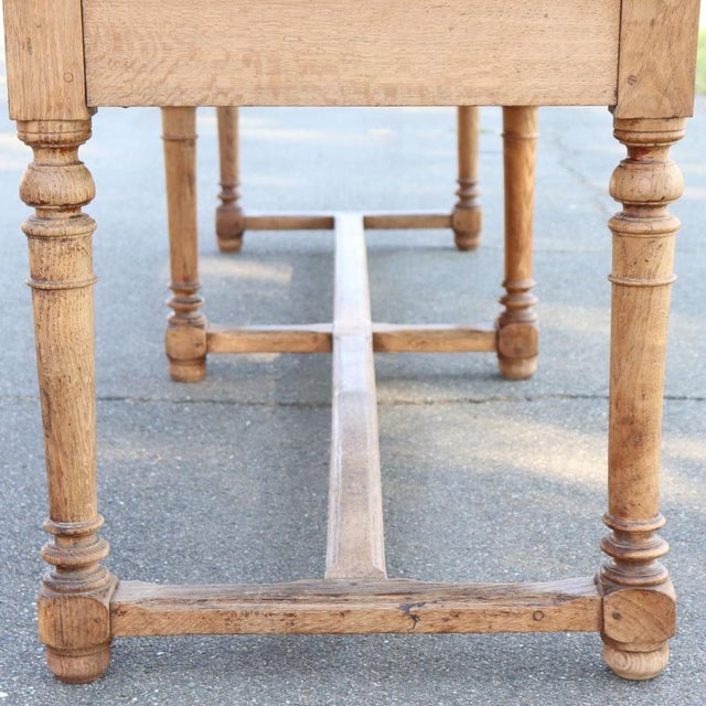 Long Early 20th Century Rustic Dining Table in Oak Wood For Sale - Image 4 of 12