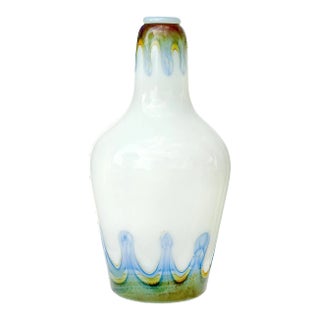 Barovier Toso Murano Vintage XLRG Opal White Chalcedony Italian Art Glass Pendant Lampshade For Sale