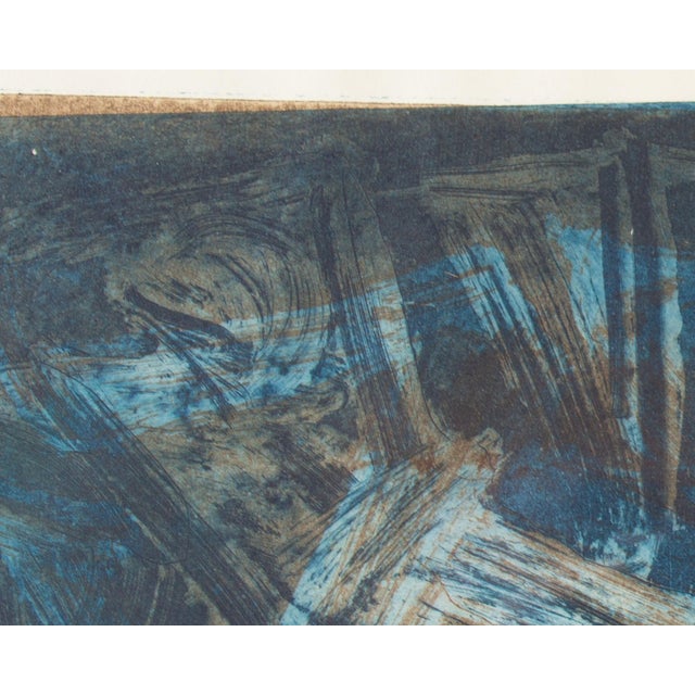 Blue 1974 “Hodaka” Abstract Aquatint Print by Robert C. Ray For Sale - Image 8 of 9