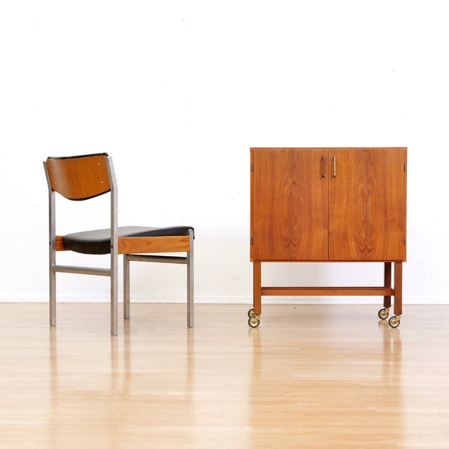 1960s Mid Century Teak Vinyl Record Cabinet For Sale - Image 4 of 9