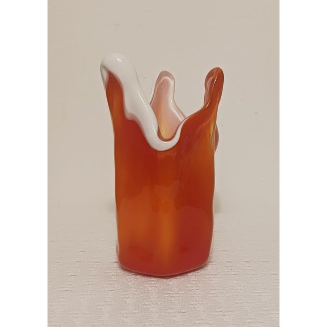 Mid 20th Century Japanese Cased Art Glass Handkerchief Vase - Attributed to Kreiss For Sale In Tampa - Image 6 of 8