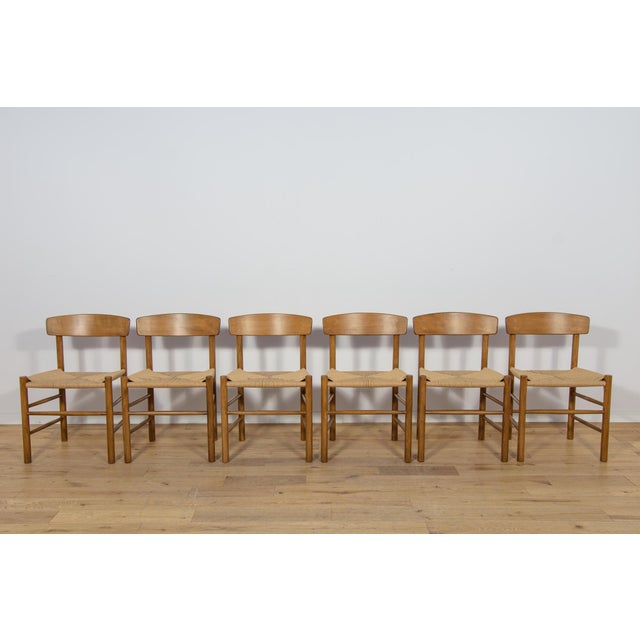 Mid-Century Modern J39 Folkchairs Chairs by Børge Mogensen for FDB Møbler, Denmark, 1960s, Set of 6 For Sale - Image 3 of 18