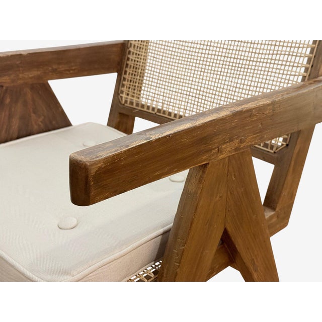 Pierre Jeanneret, Teak, Cane, Low Easy Chairs, Chandigarh, India C. 1960s For Sale - Image 15 of 15