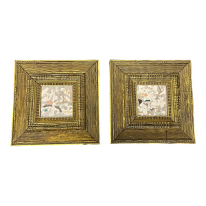 1950’s Two Original Abstract Expressionist Watercolor Paintings in Vintage Frames - Set of Two