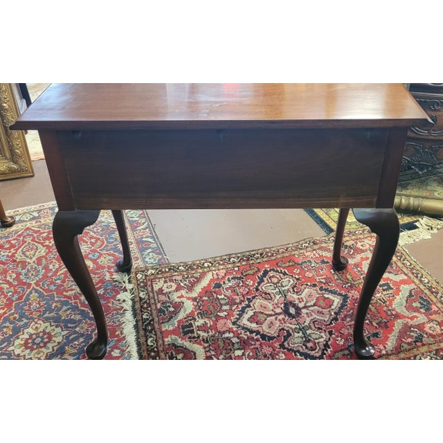 Queen Anne Vintage Lowboy Table Signed For Sale - Image 9 of 14
