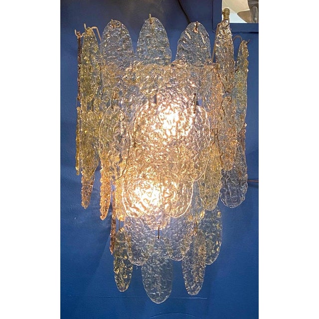 Mid-Century Modern Pair of 1960s Vistosi Torcello Glass Disk Sconces by Gino Vistosi For Sale - Image 3 of 12