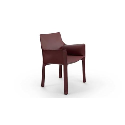 Mario Bellini Mid-Century Cab 413 Chair in Saddle Leather & Steel from Mario Bellini For Sale - Image 4 of 11